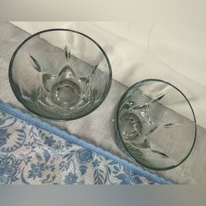 Vintage pair of clear glass rocks old fashioned drinking glasses